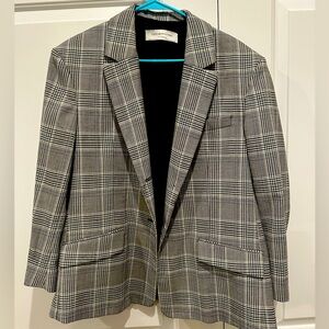 Zara Woman Studio Oversized Black,White & Grey Check Blazer Jacket